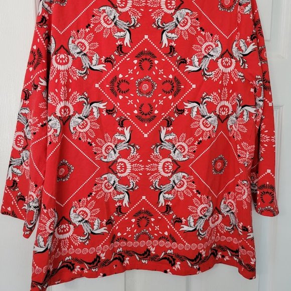 Talbots‎ red paisley top XL - Picture 2 of 4